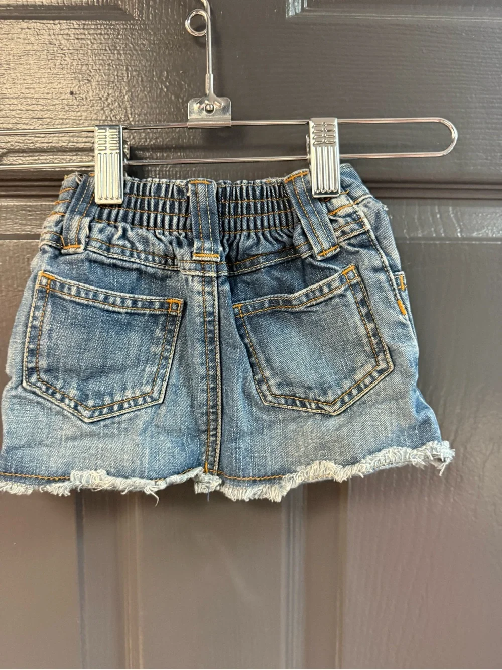 Vintage Y2K Old Navy Blue Distressed Denim Mini Skirt